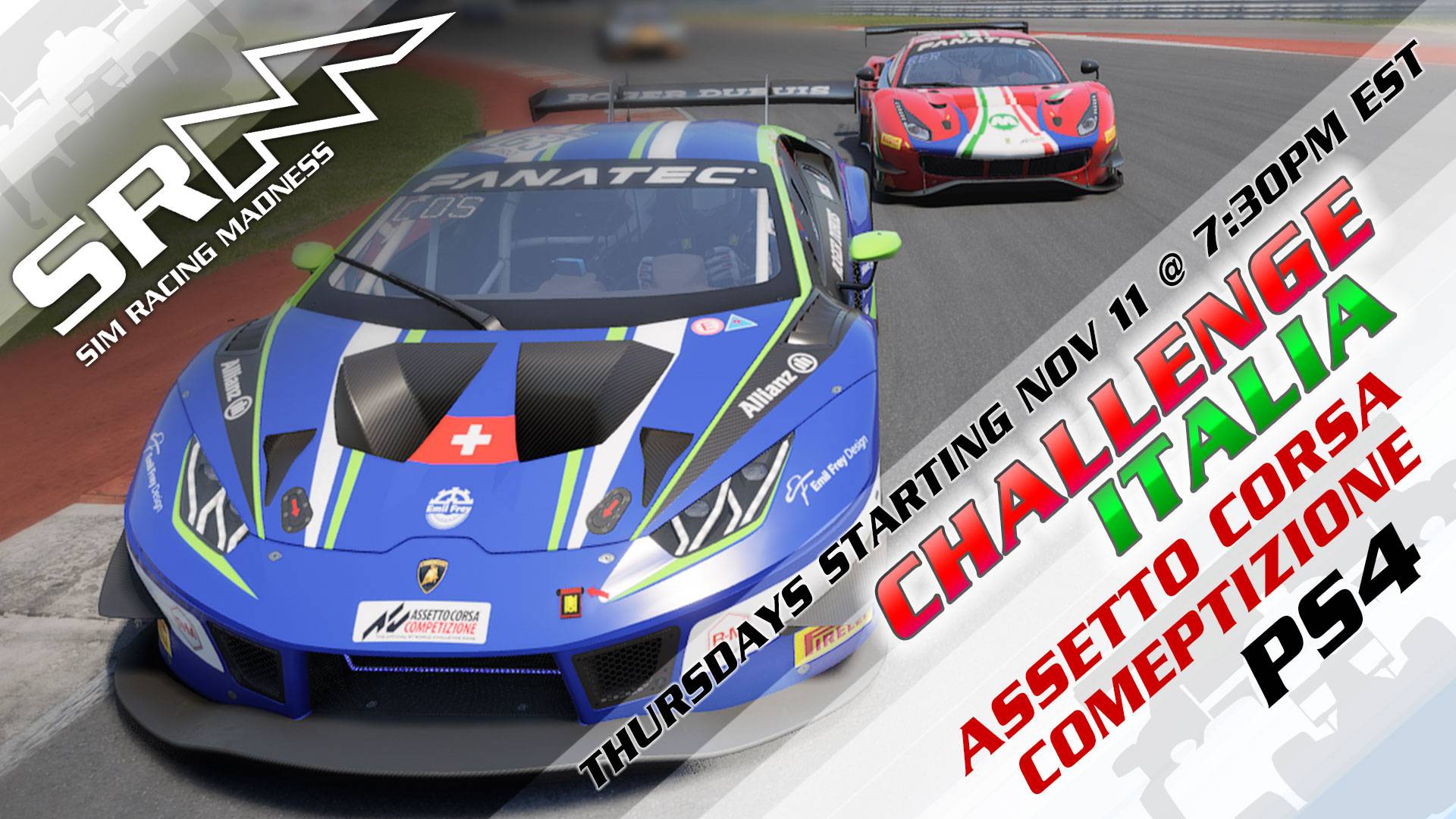 Challenge Italia - Assetto Corsa Competizione (PS4) - SRM - Sim Racing  Madness